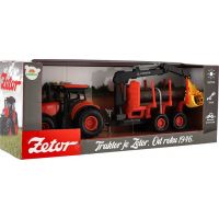 Teddies Traktor Zetor s vlekem s nakládacím ramenem plast 36 cm 2