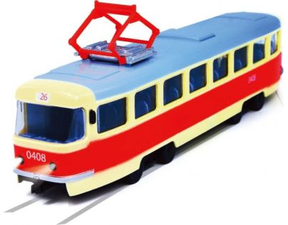 Rappa Tramvaj hlásící zastávky česky s funkčními dveřmi 28 cm