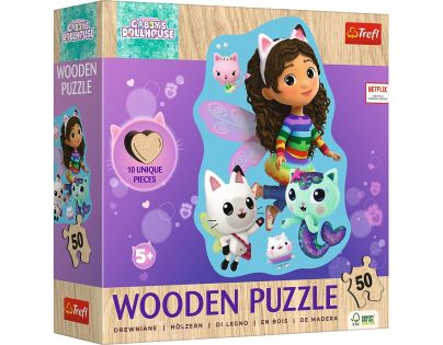 Trefl Dřevěné Puzzle 50 dílků Gabinin kouzelný domeček