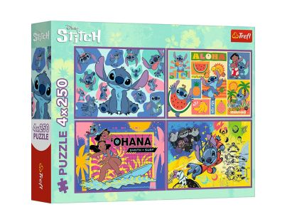 Trefl Puzzle 4 x 250 dílků Lilo and Stitch