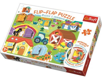 Trefl Puzzle s otevíracími okénky Na statku