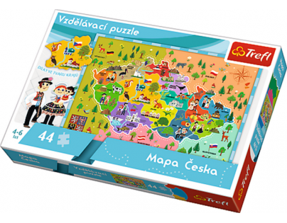 Trefl Vzdělávací puzzle mapa České republiky 44 dílků