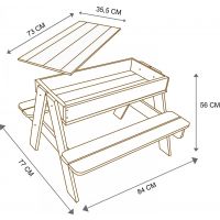 Trigano Dřevěný stoleček s lavicemi a úložným prostorem 3