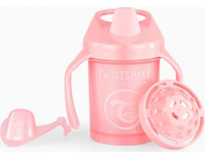 Twistshake Učící netekoucí hrnek 230 ml pastelově růžový