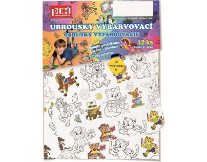Pexi Ubrousky vybarvovací Zoo 12 ks
