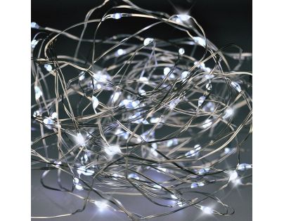 Solight Vánoční řetěz stříbrný 100 mini LED 10 m