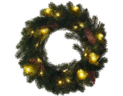 Solight Vánoční věnec průměru 15 LED 40 cm - Poškozený obal