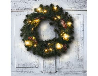 Solight Vánoční věnec průměru 15 LED 40 cm - Poškozený obal