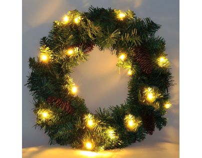 Solight Vánoční věnec průměru 15 LED 40 cm - Poškozený obal