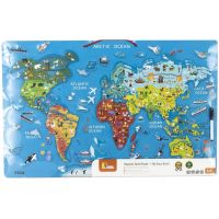 Viga Dřevěná mapa světa s tabulí 5