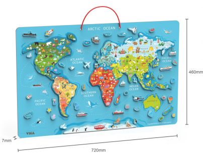 Viga Dřevěná mapa světa s tabulí