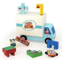 Vilac Dřevěná logická hra Nalož to správně! Stěhováci 4