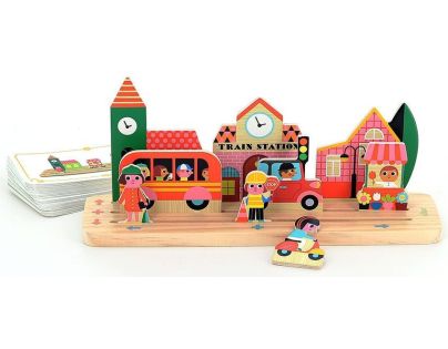 Vilac Dřevěná logická hra Postav to správně! Město