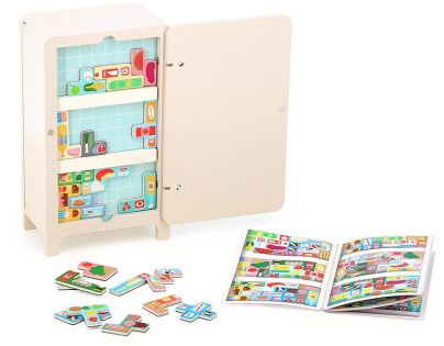 Vilac Dřevěná magnetická hra Ulož to správně! Lednička