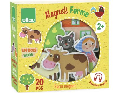 Vilac Dřevěné magnetky farma 20 ks
