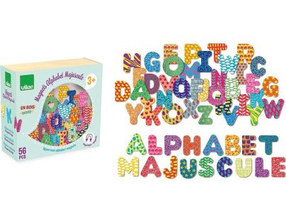 Vilac Dřevěné magnety abeceda 56 ks