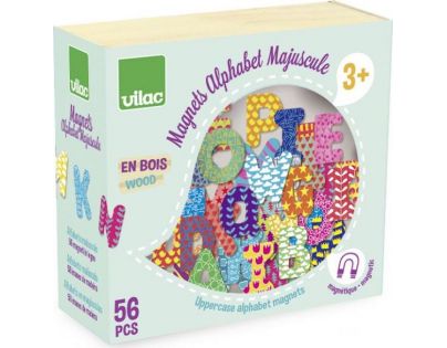 Vilac Dřevěné magnety abeceda 56 ks