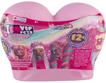 VIP Pets mini pejsek extra dlouhé vlasy Světle růžová