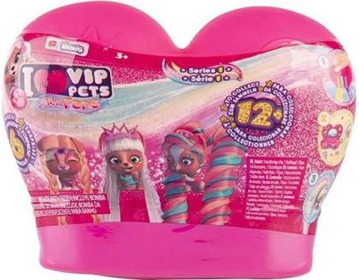 VIP Pets mini pejsek extra dlouhé vlasy tmavě růžová