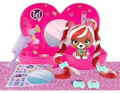VIP Pets mini pejsek extra dlouhé vlasy tmavě růžová