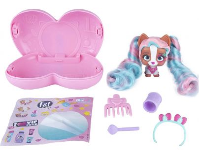 VIP Pets mini pejsek extra dlouhé vlasy Světle růžová