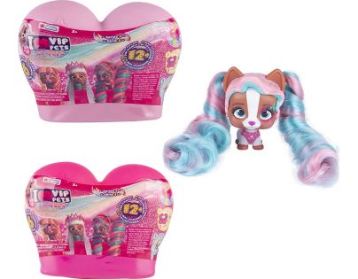 VIP Pets mini pejsek extra dlouhé vlasy Světle růžová