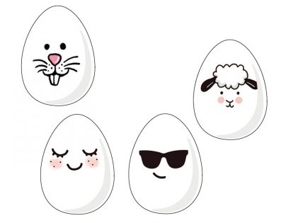 Anděl Vodové obtisky Emoji na vajíčka Zvířátka 19 x 9 cm
