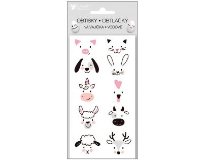Anděl Vodové obtisky Emoji na vajíčka Zvířátka 19 x 9 cm