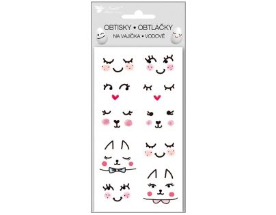 Anděl Vodové obtisky Emoji na vajíčka Kočička 19 x 9 cm