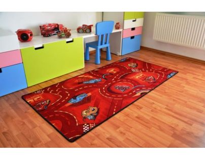 Vopi Cars koberec červený 133 x 165 cm