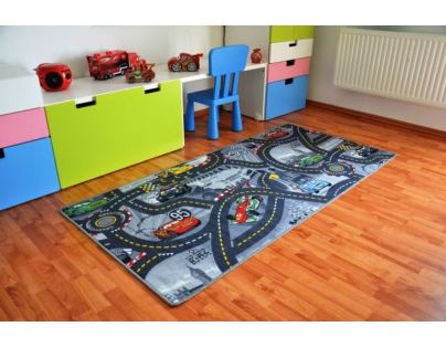 Vopi Cars koberec šedý 140 x 200 cm