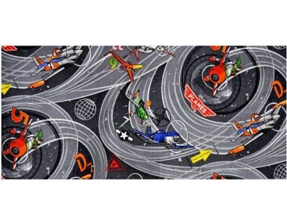Vopi Planes šedý dětský koberec 140 x 200 cm