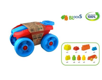 Alltoys Vozík s kostkami velký 32 ks