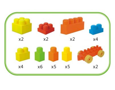 Alltoys Vozík s kostkami velký 32 ks