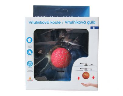 Vrtulníková koule s LED červená