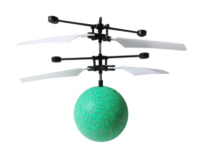 Mustar Vrtulníková koule s LED zelená