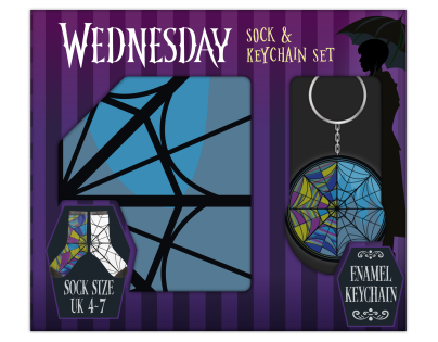 Wednesday dárkový set klíčenka a ponožky