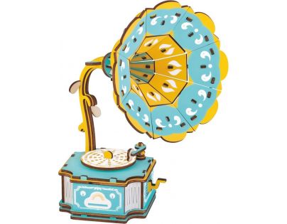 Woodcraft Dřevěné 3D puzzle Gramofon