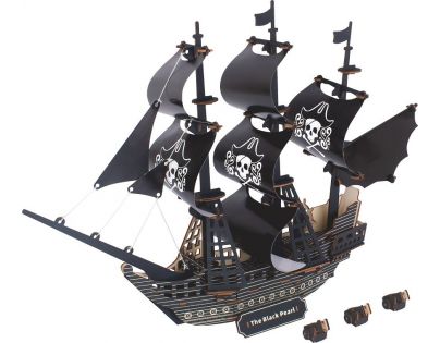 Woodcraft Dřevěné 3D puzzle Pirátská loď Černá perla