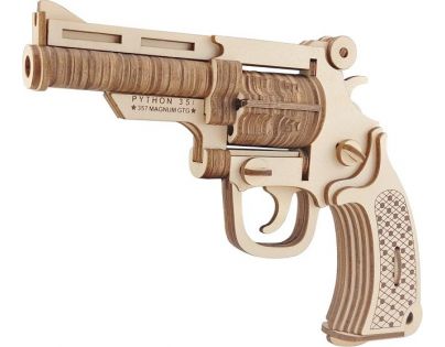 Woodcraft Dřevěné 3D puzzle Revolver M19