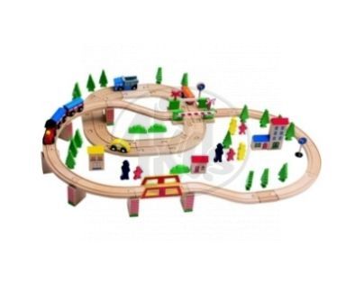 Woody 90067 - Vláčkodráha " COMBI" 75 dílů