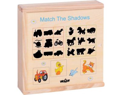 Woody Puzzle Hledání stínů Mašinka 40 dílků