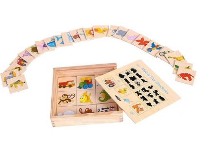 Woody Puzzle Hledání stínů Mašinka 40 dílků