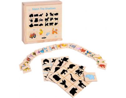 Woody Puzzle Hledání stínů Mašinka 40 dílků