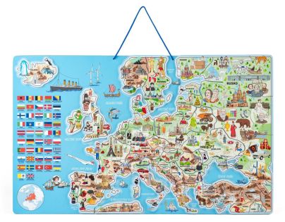 Woody Magnetická mapa EVROPY, společenská hra  3 v 1, ČJ
