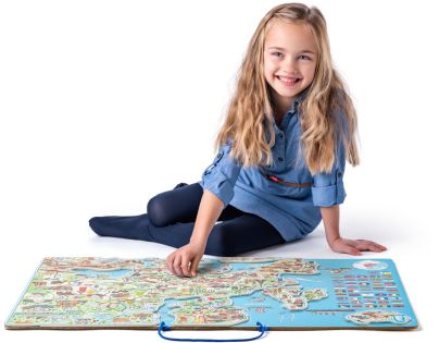 Woody Magnetická mapa EVROPY, společenská hra  3 v 1, ČJ