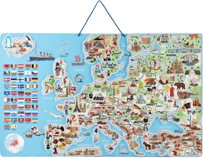 Woody Magnetická mapa Evropy společenská hra 3 v 1 v AJ