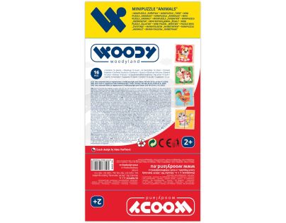 Woody Minipuzzle - Zvířátka v dř. krabičce