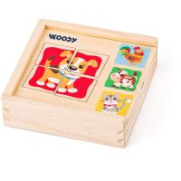 Woody Minipuzzle - Zvířátka v dř. krabičce