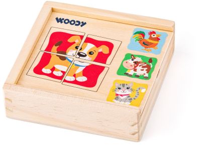 Woody Minipuzzle - Zvířátka v dř. krabičce